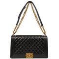 Boy Chanel 2015-2016 Black Calfskin New-Medium Shoulder Bag