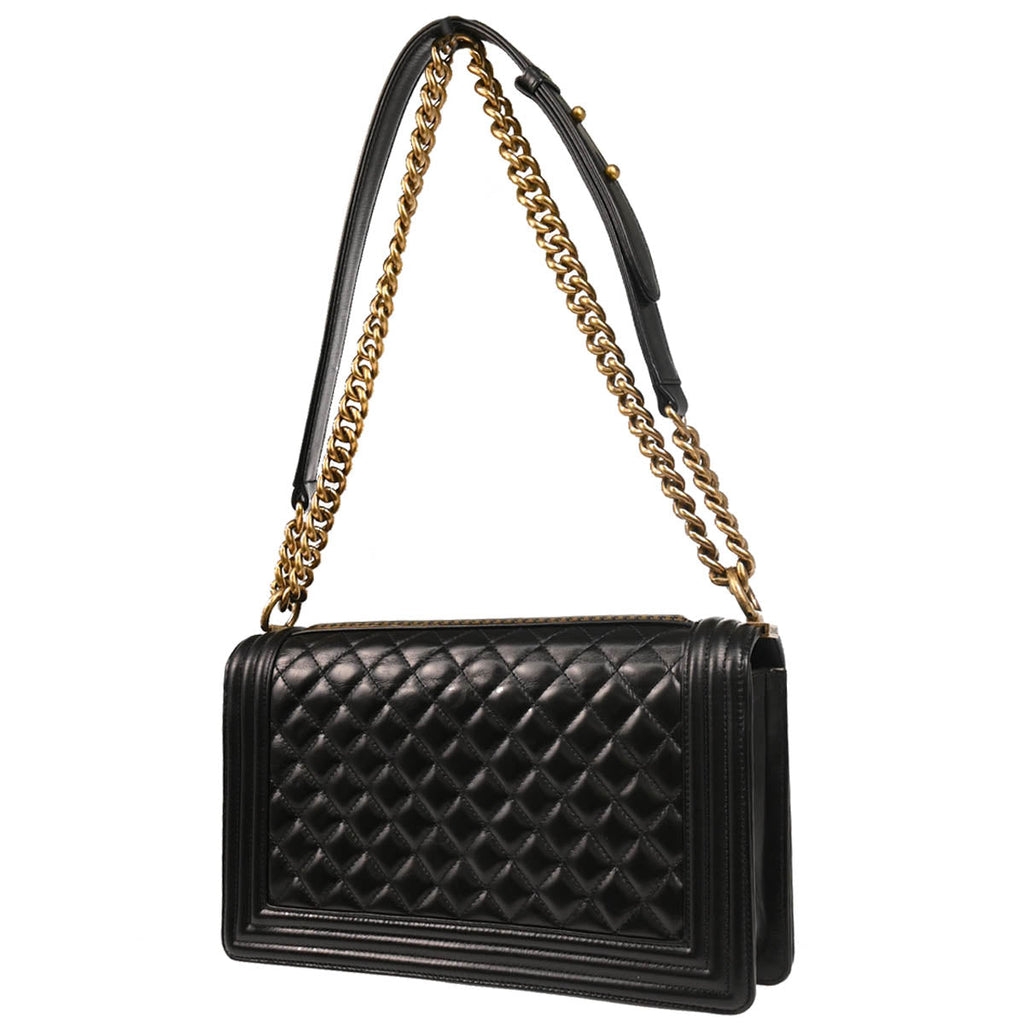 Boy Chanel 2015-2016 Black Calfskin New-Medium Shoulder Bag