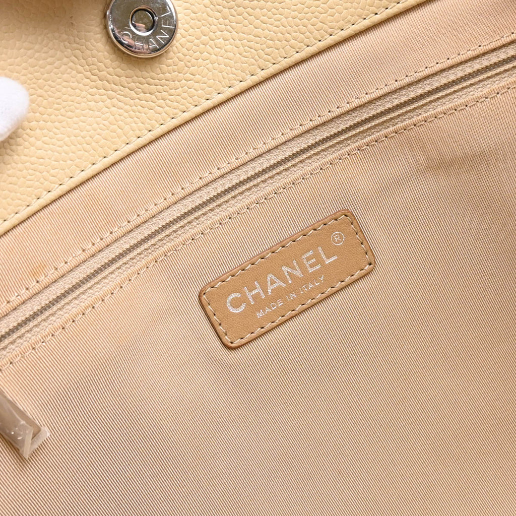 Chanel 2011 Beige Caviar Timeless Tote Handbag