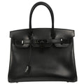 Hermes 2011 So-Black Box Calf Birkin 30 Handbag