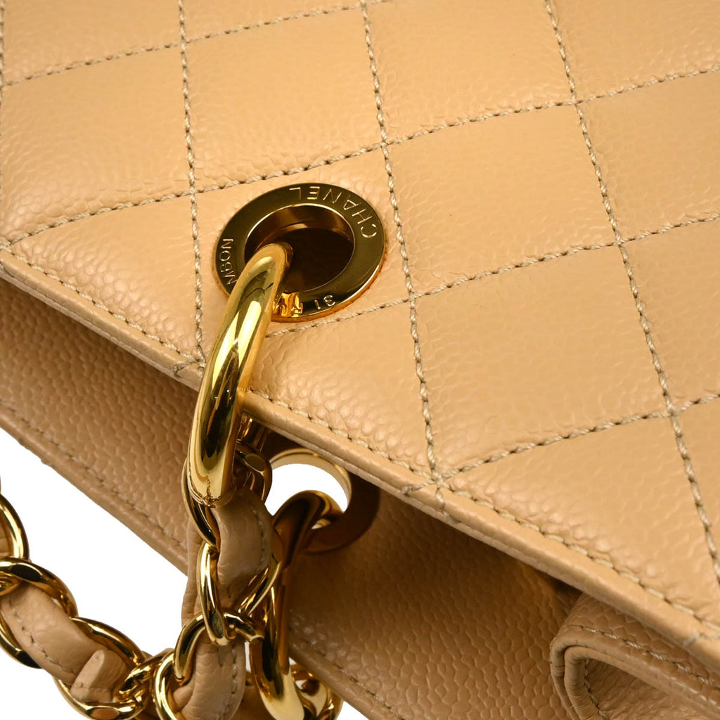 Chanel 2014-2015 Beige Caviar Grand Shopping Tote GST Handbag