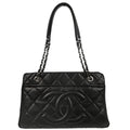 Chanel 2013-2014 Black Caviar Timeless CC Chain Tote Bag