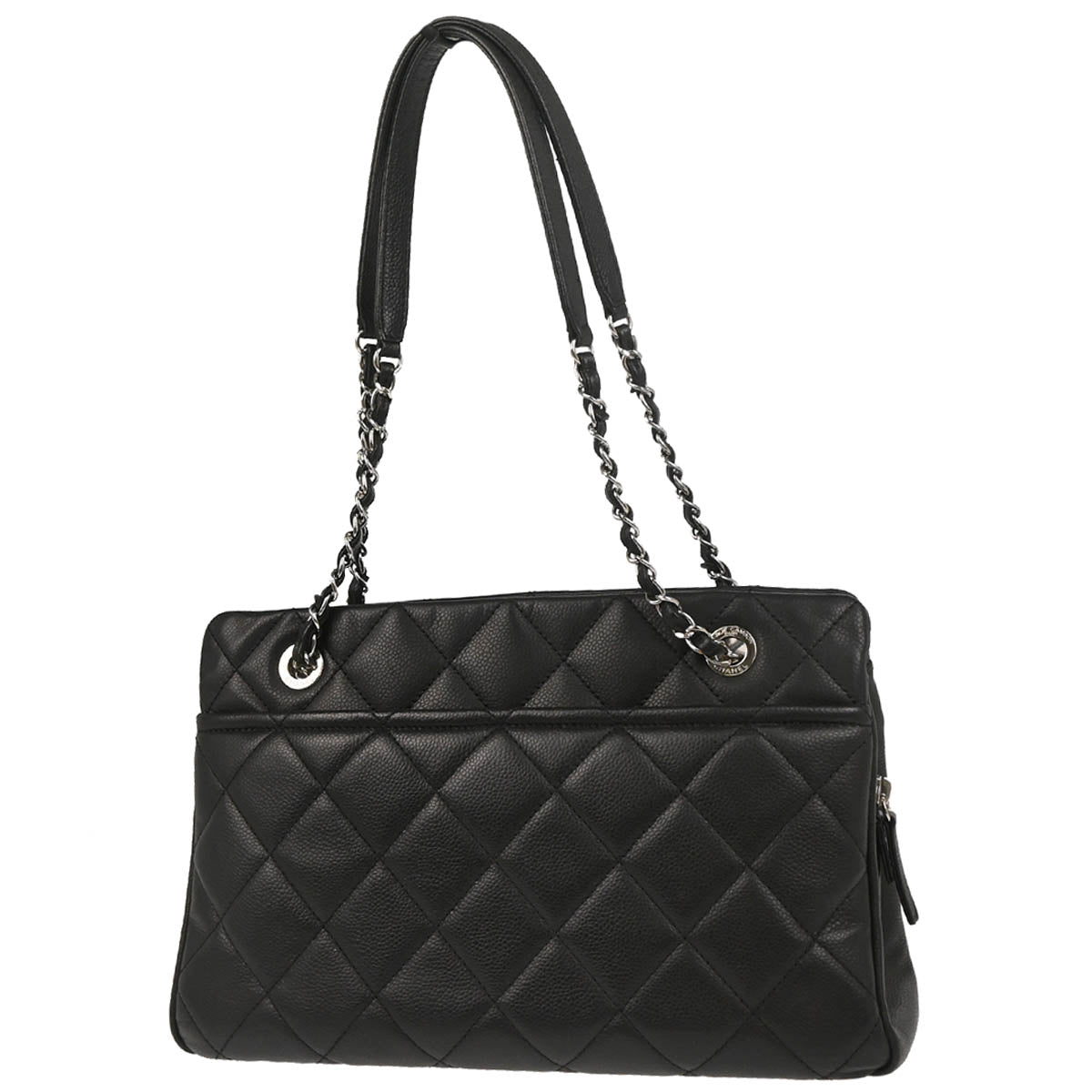 Chanel 2013-2014 Black Caviar Timeless CC Chain Tote Bag