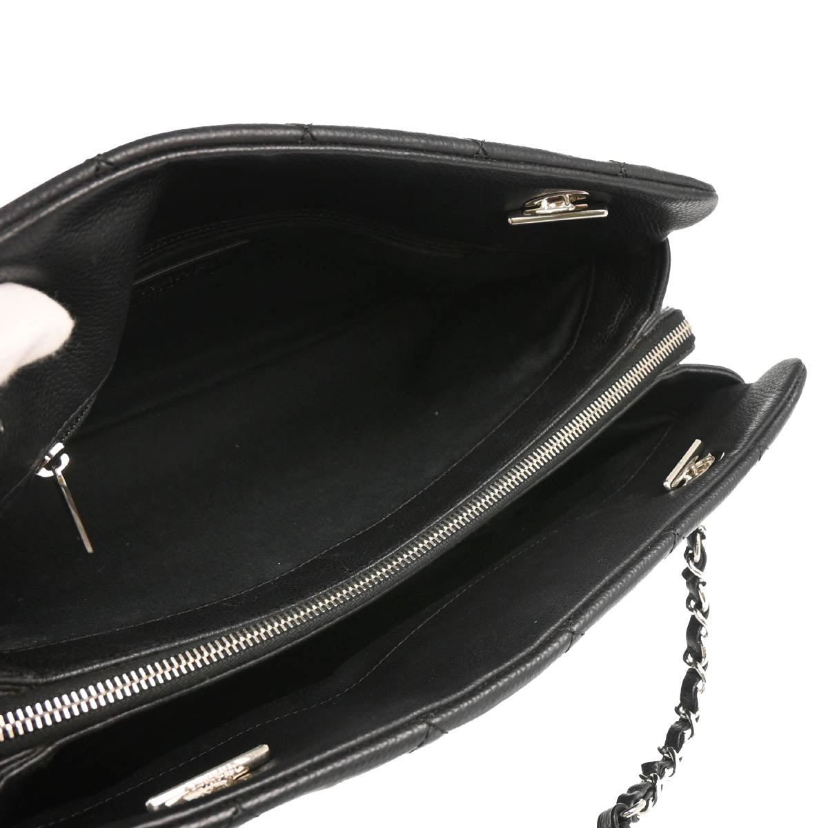 Chanel 2013-2014 Black Caviar Timeless CC Chain Tote Bag