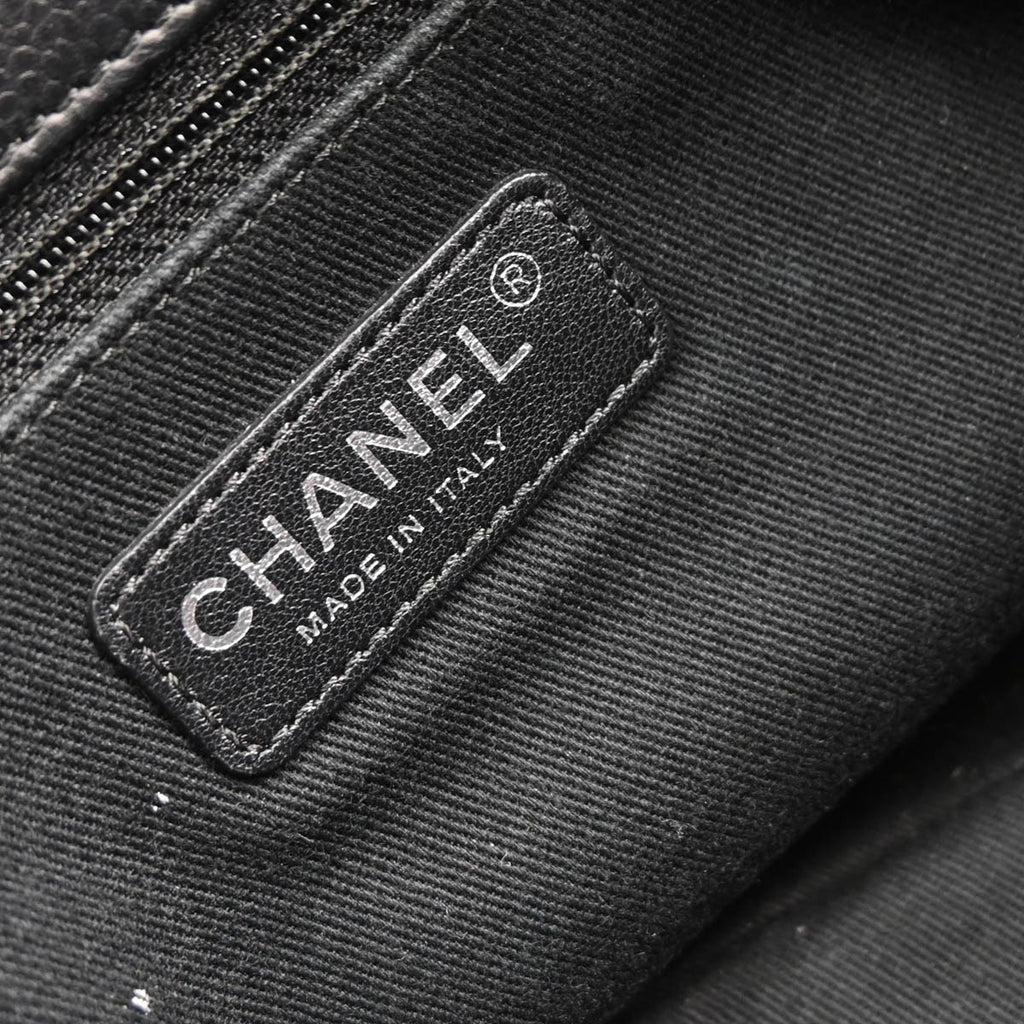 Chanel 2013-2014 Black Caviar Timeless CC Chain Tote Bag
