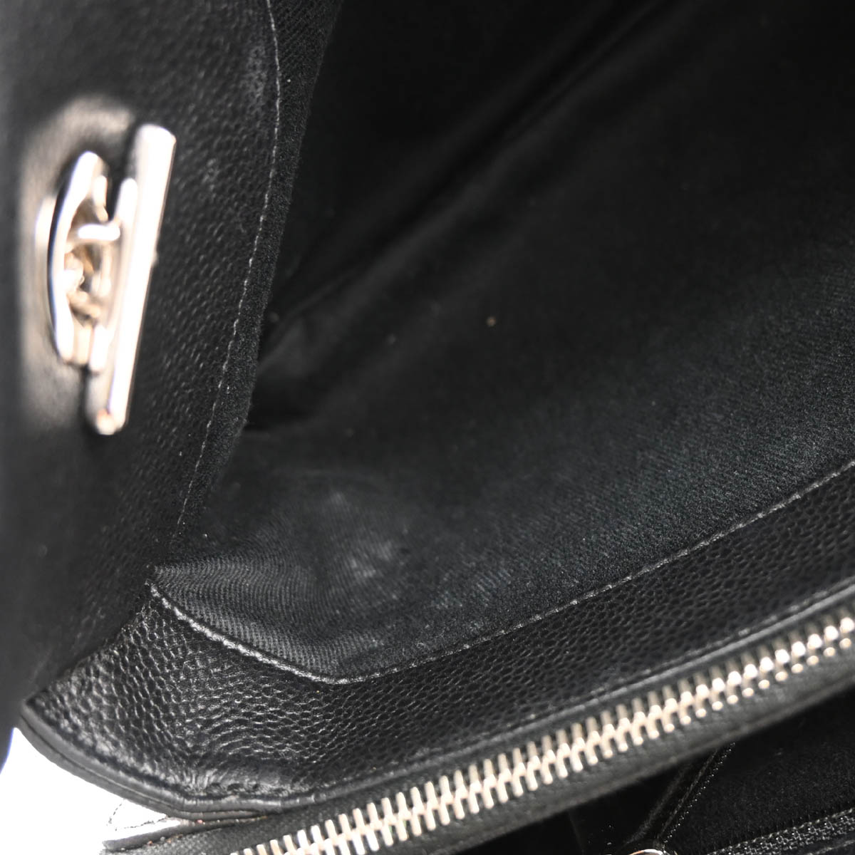 Chanel 2013-2014 Black Caviar Timeless CC Chain Tote Bag