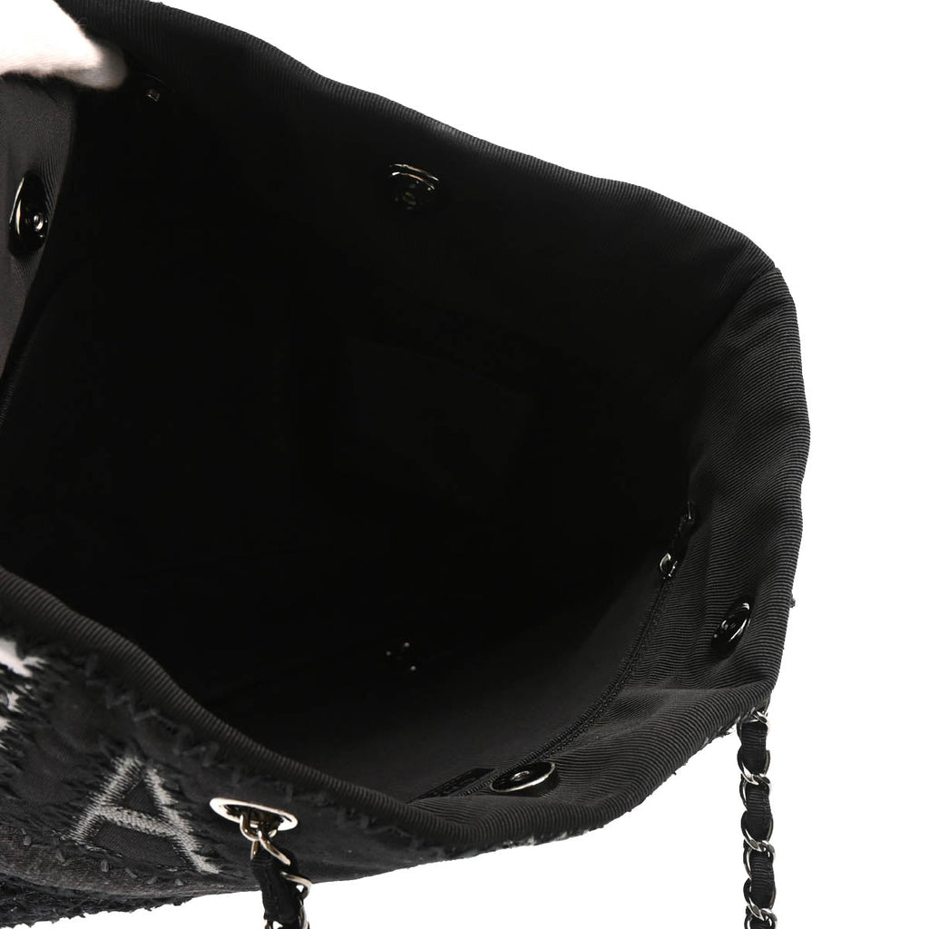 Chanel 2018 Black Patchwork Chain Tote Bag