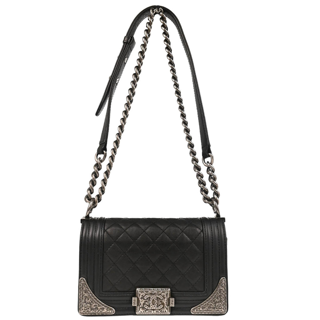 Boy Chanel 2014 Black Calfskin Small Chain Shoulder Bag