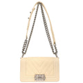 Boy Chanel 2016-2017 White Lambskin Small Chain Shoulder Bag