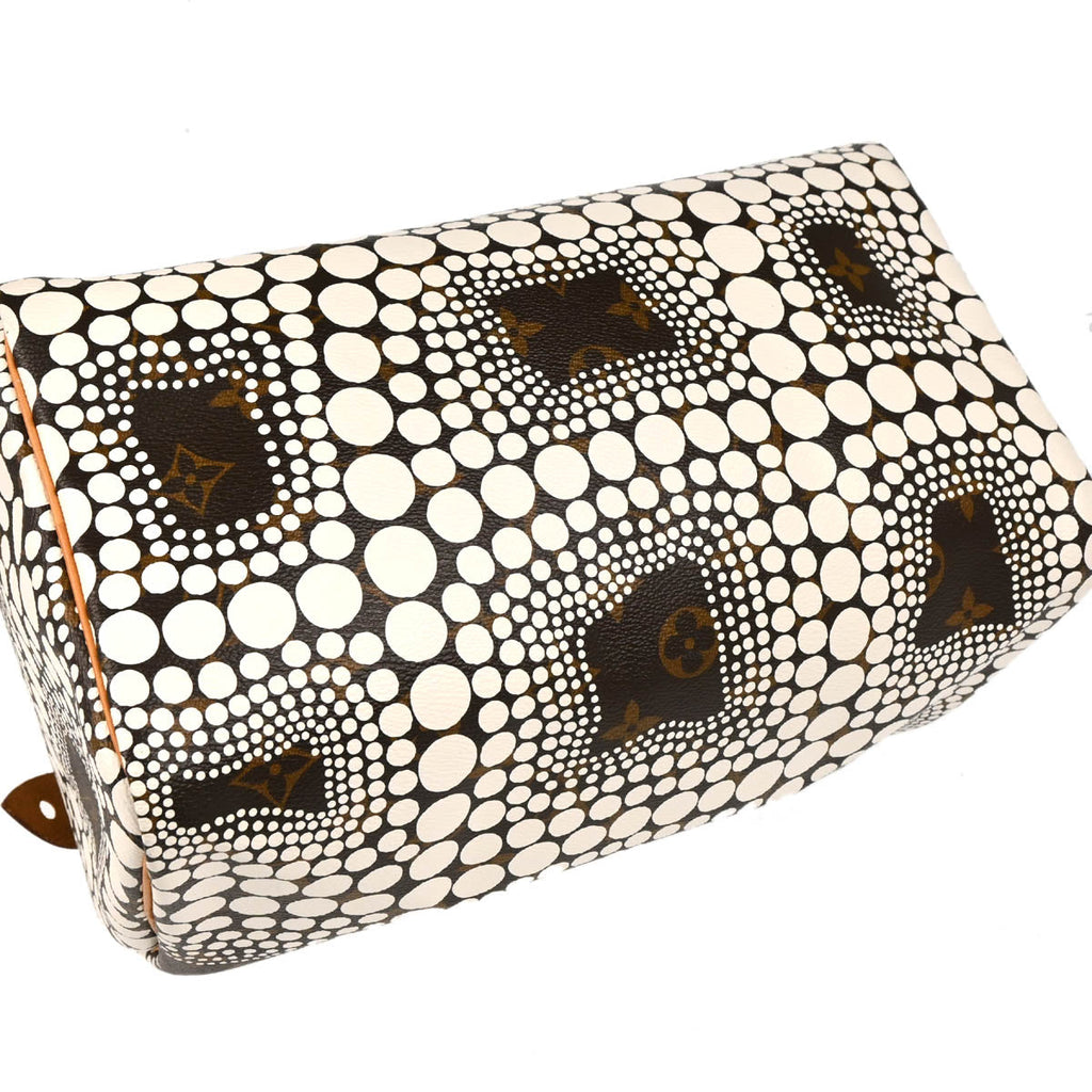 Louis Vuitton Yayoi Kusama 2012 White Monogram Town Speedy 30 Handbag M40690