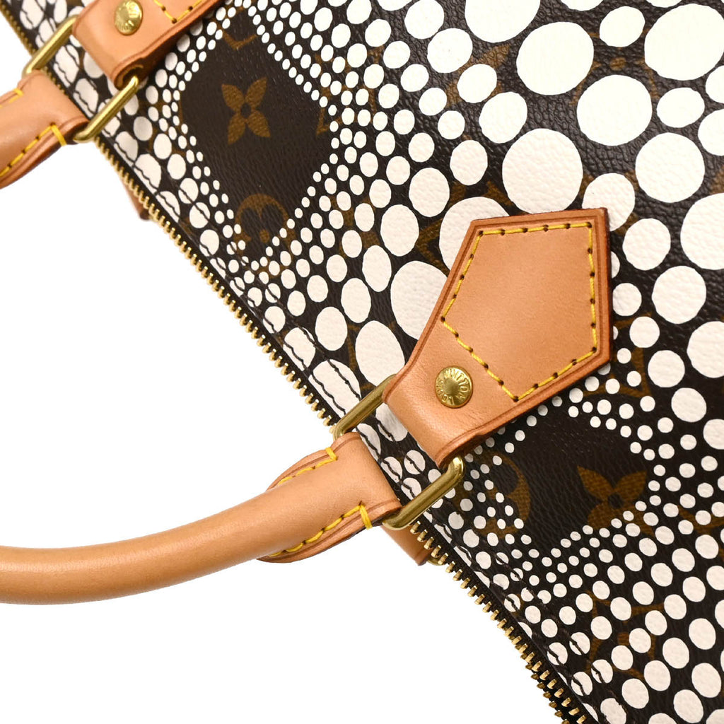 Louis Vuitton Yayoi Kusama 2012 White Monogram Town Speedy 30 Handbag M40690