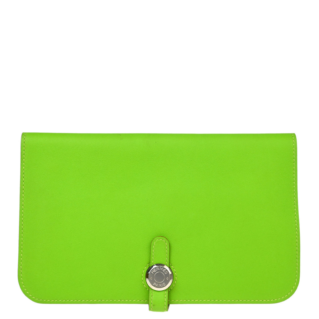 Hermes 2012 Apple Green Swift Dogon GM Wallet
