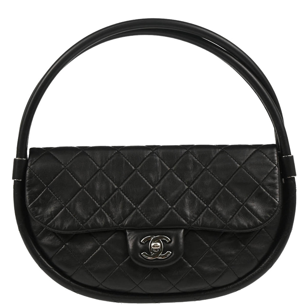 Chanel 2013-2014 Black Lambskin Medium Hula Hoop Handbag