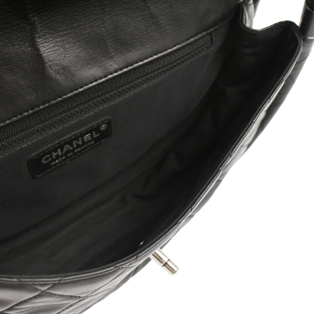 Chanel 2013-2014 Black Lambskin Medium Hula Hoop Handbag