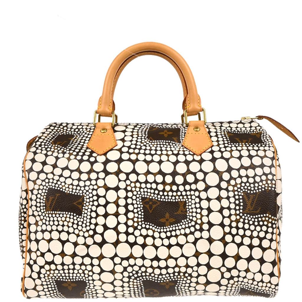 Louis Vuitton Yayoi Kusama 2012 White Monogram Town Speedy 30 Handbag M40690