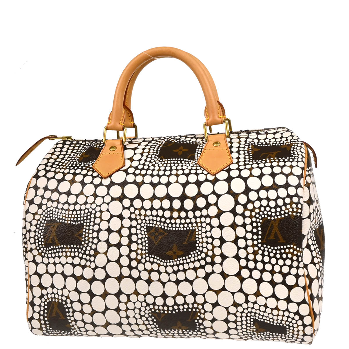Louis Vuitton Yayoi Kusama 2012 White Monogram Town Speedy 30 Handbag M40690