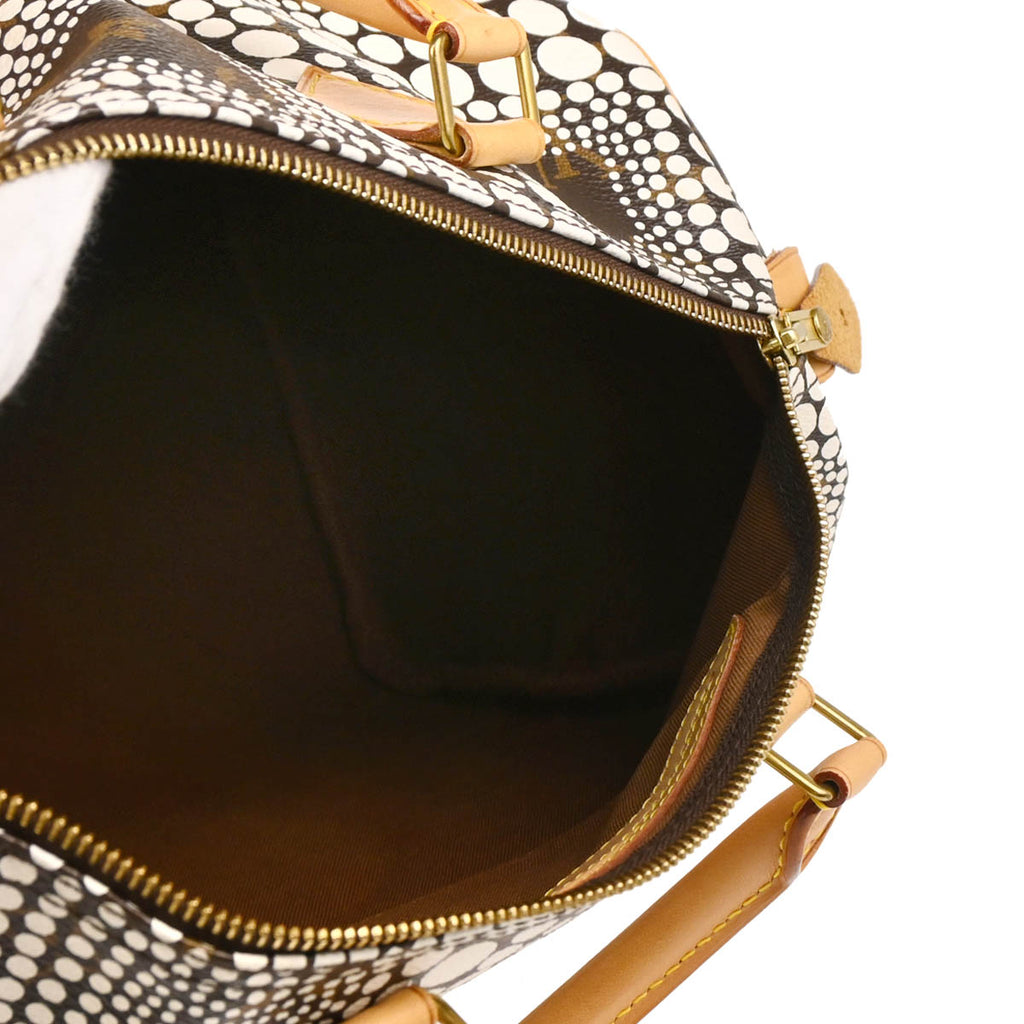 Louis Vuitton Yayoi Kusama 2012 White Monogram Town Speedy 30 Handbag M40690