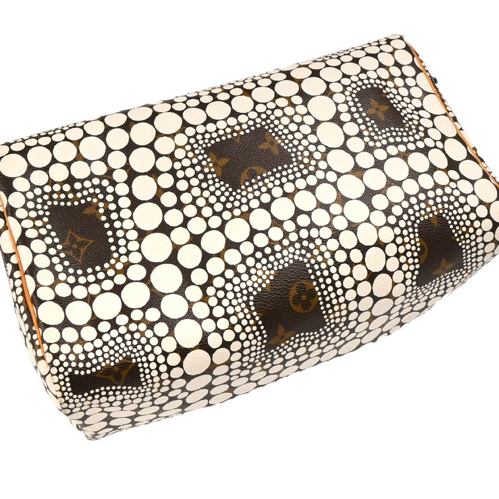Louis Vuitton Yayoi Kusama 2012 White Monogram Town Speedy 30 Handbag M40690