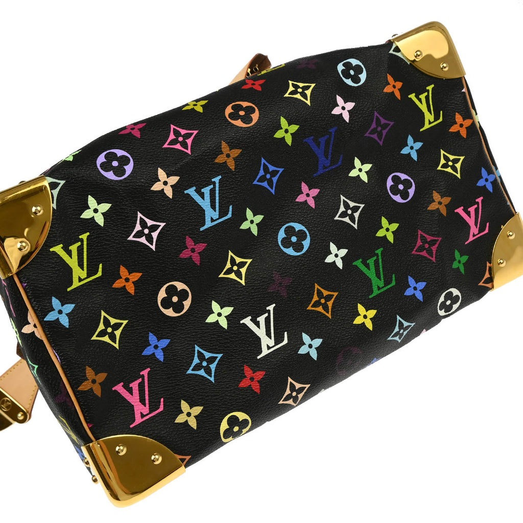 Louis Vuitton 2011 Black Monogram Multicolor Speedy 30 Handbag M92642