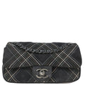 Chanel 2013-2014 Paris-Edinburgh Gray Suede Saltire Single Flap Shoulder Bag