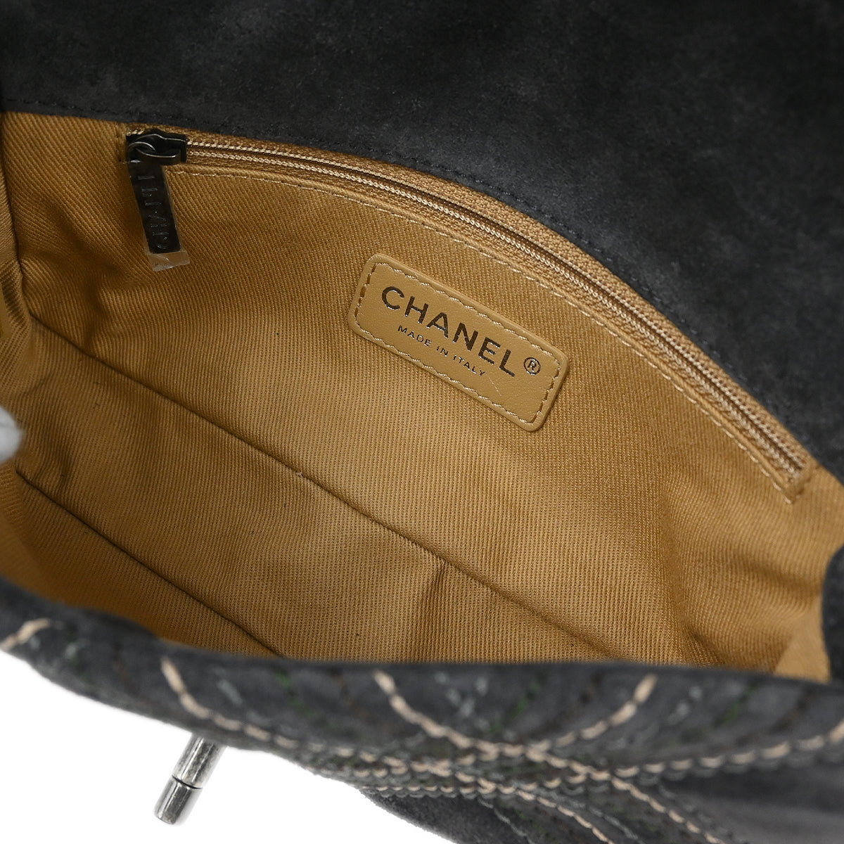 Chanel 2013-2014 Paris-Edinburgh Gray Suede Saltire Single Flap Shoulder Bag