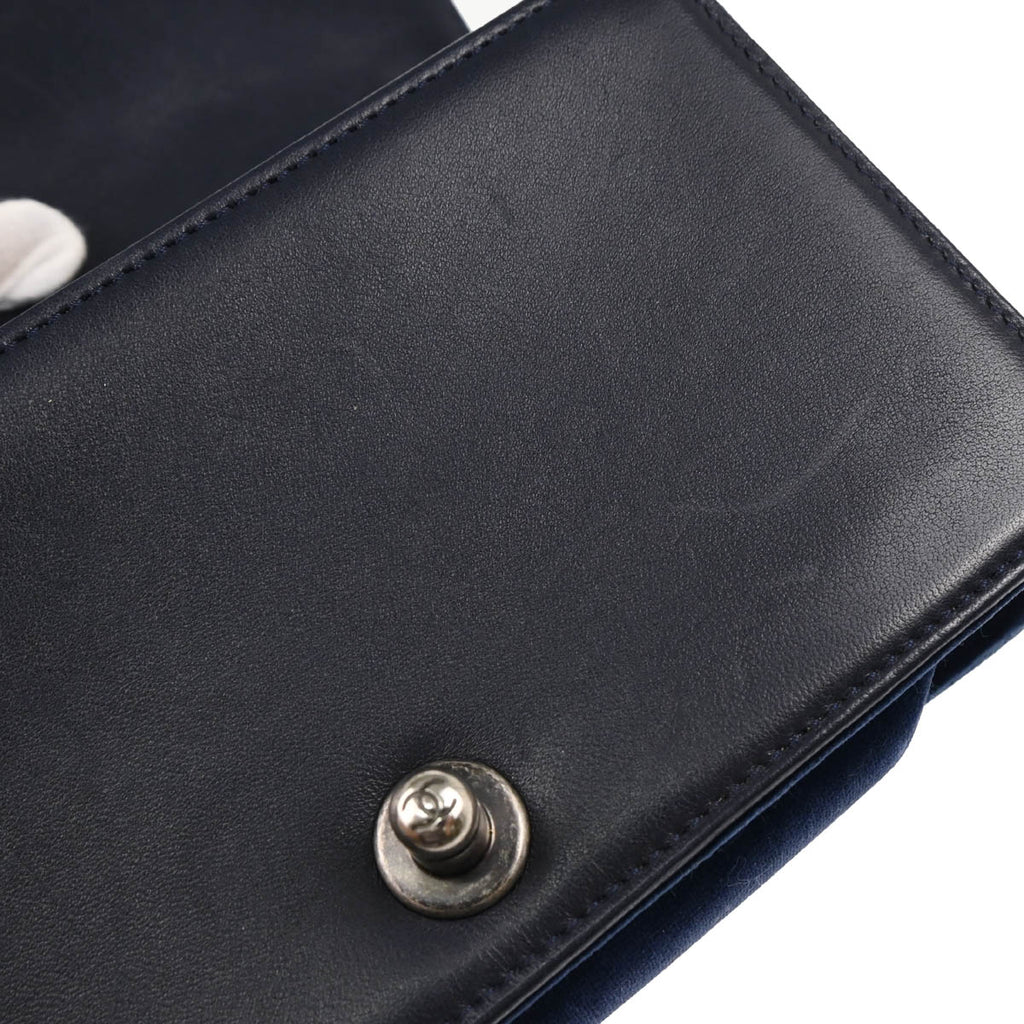 Boy Chanel 2013-2014 Navy Velours Small Chain Shoulder Bag