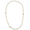 Chanel Costume Pearl Rhinestone Necklace Gold 10P