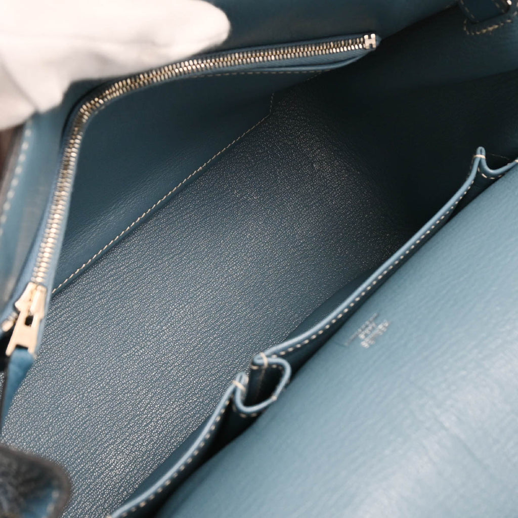 Hermes 2011 Blue Jean Taurillon Clemence Jypsiere 28 Shoulder Bag