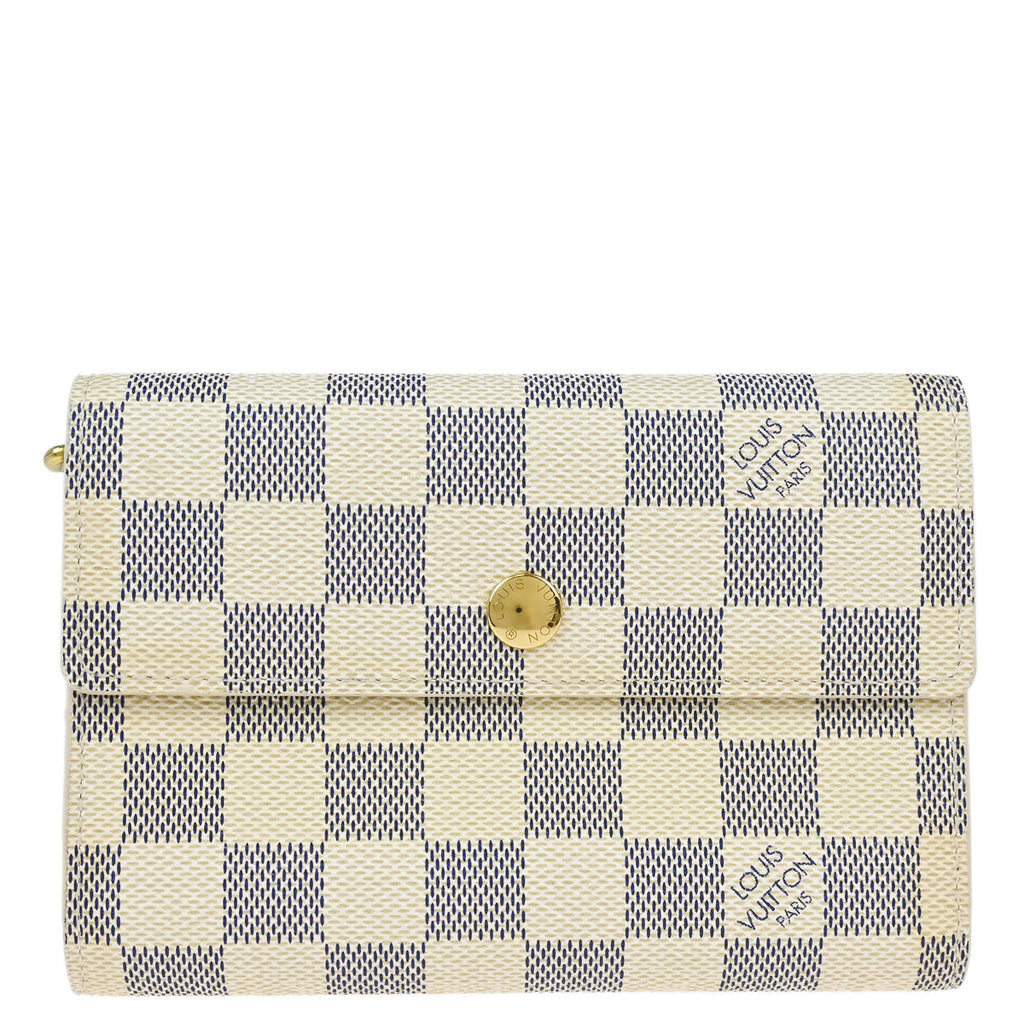 Louis 2010 Vuitton Damier Azur Portefeuille Alexandra Wallet N63068