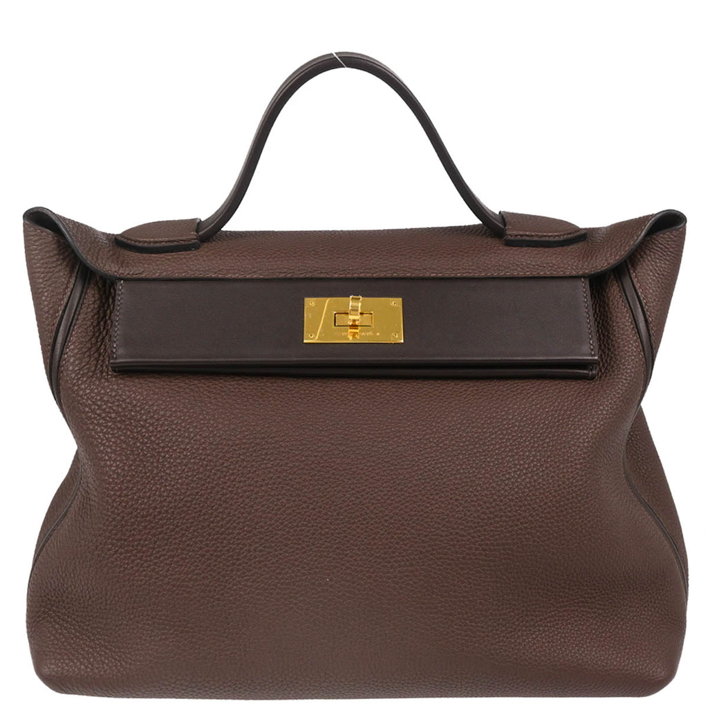 Hermes 2019 Chocolat Togo Sac 24/24 35 Handbag