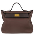 Hermes 2019 Chocolat Togo Sac 24/24 35 Handbag
