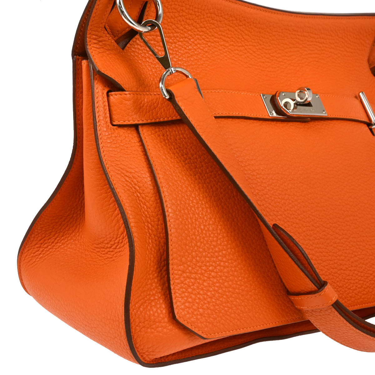 Hermes 2010 Orange Taurillon Clemence Jypsiere 34 Shoulder Bag