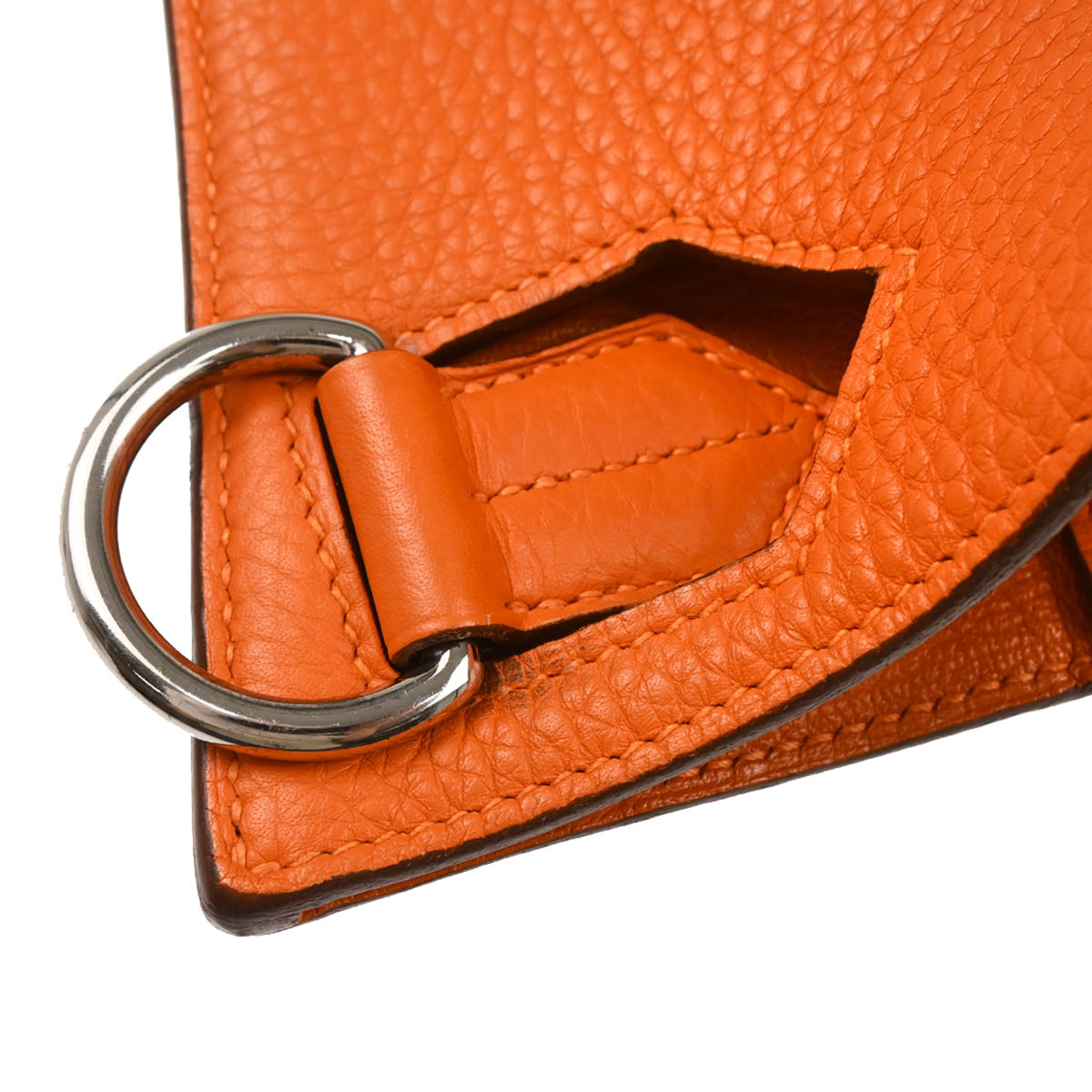 Hermes 2010 Orange Taurillon Clemence Jypsiere 34 Shoulder Bag