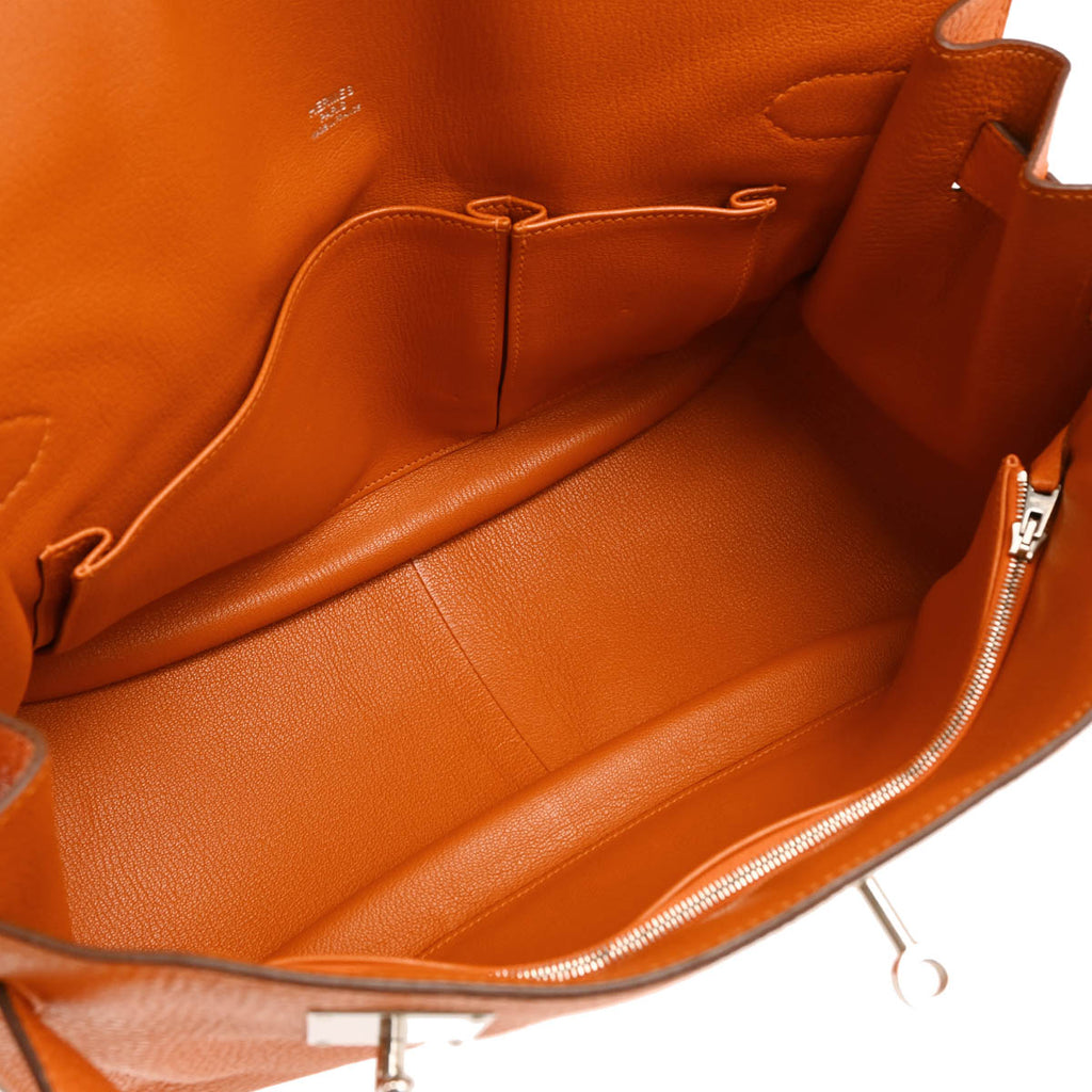 Hermes 2010 Orange Taurillon Clemence Jypsiere 34 Shoulder Bag