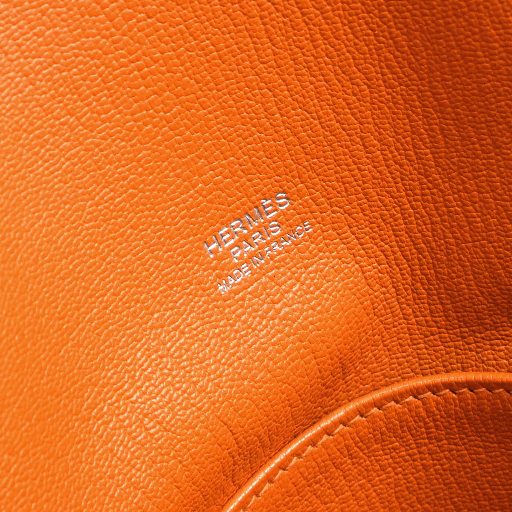 Hermes 2010 Orange Taurillon Clemence Jypsiere 34 Shoulder Bag