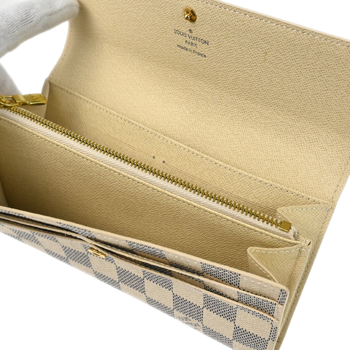 Louis Vuitton 2012 Damier Azur Portefeuille Sarah Coin Purse Wallet N61735