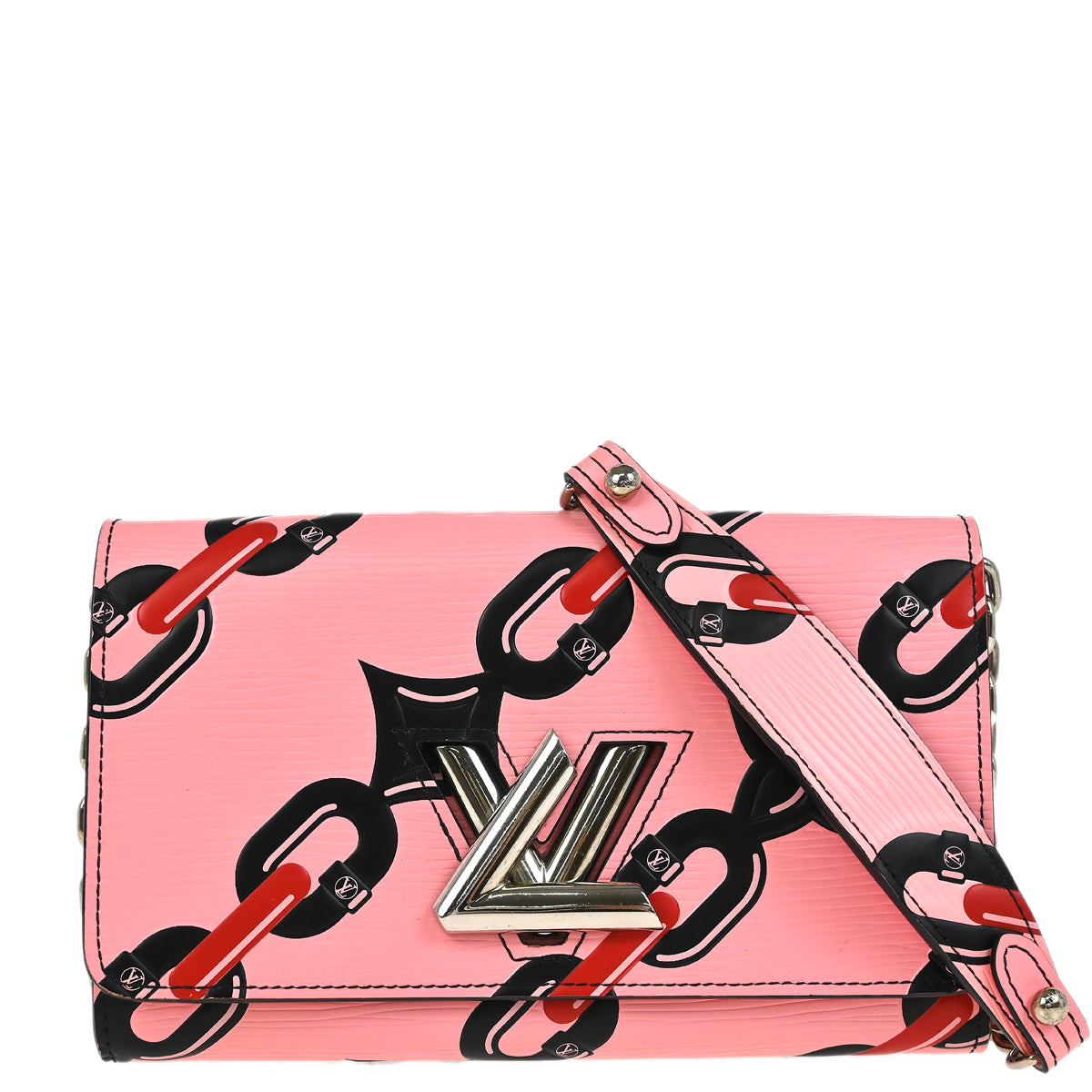 Louis Vuitton 2016 Pink Epi Portefeuille Twist Chain Wallet Bag M67227
