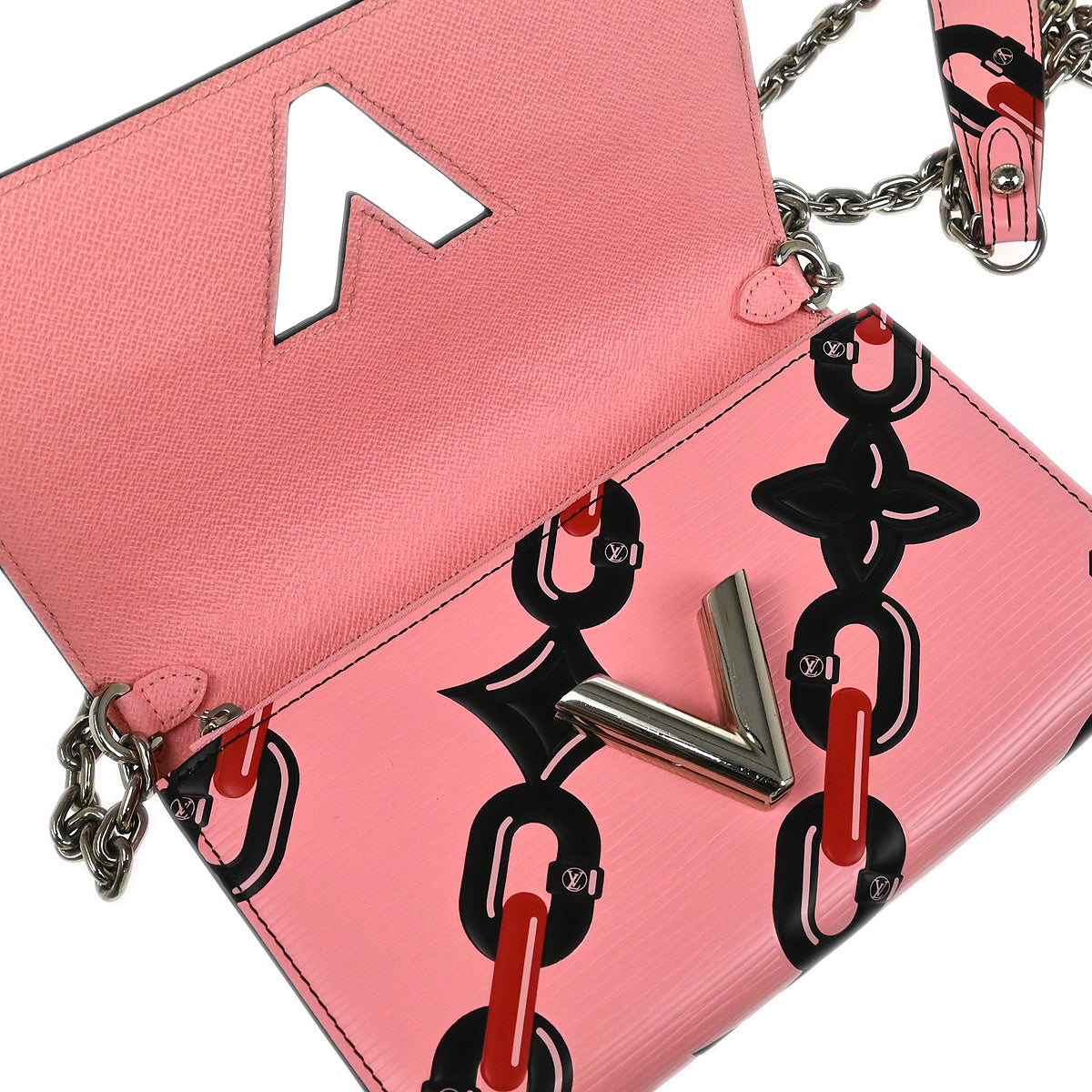 Louis Vuitton 2016 Pink Epi Portefeuille Twist Chain Wallet Bag M67227