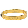 Louis Vuitton Gold Nanogram Cuff Bracelet Bangle M00251 #S