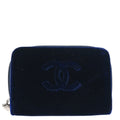 Chanel 2013-2014 Navy Velvet Coin Purse Wallet
