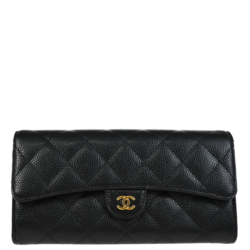Chanel 2018-2019 Black Caviar Long Wallet