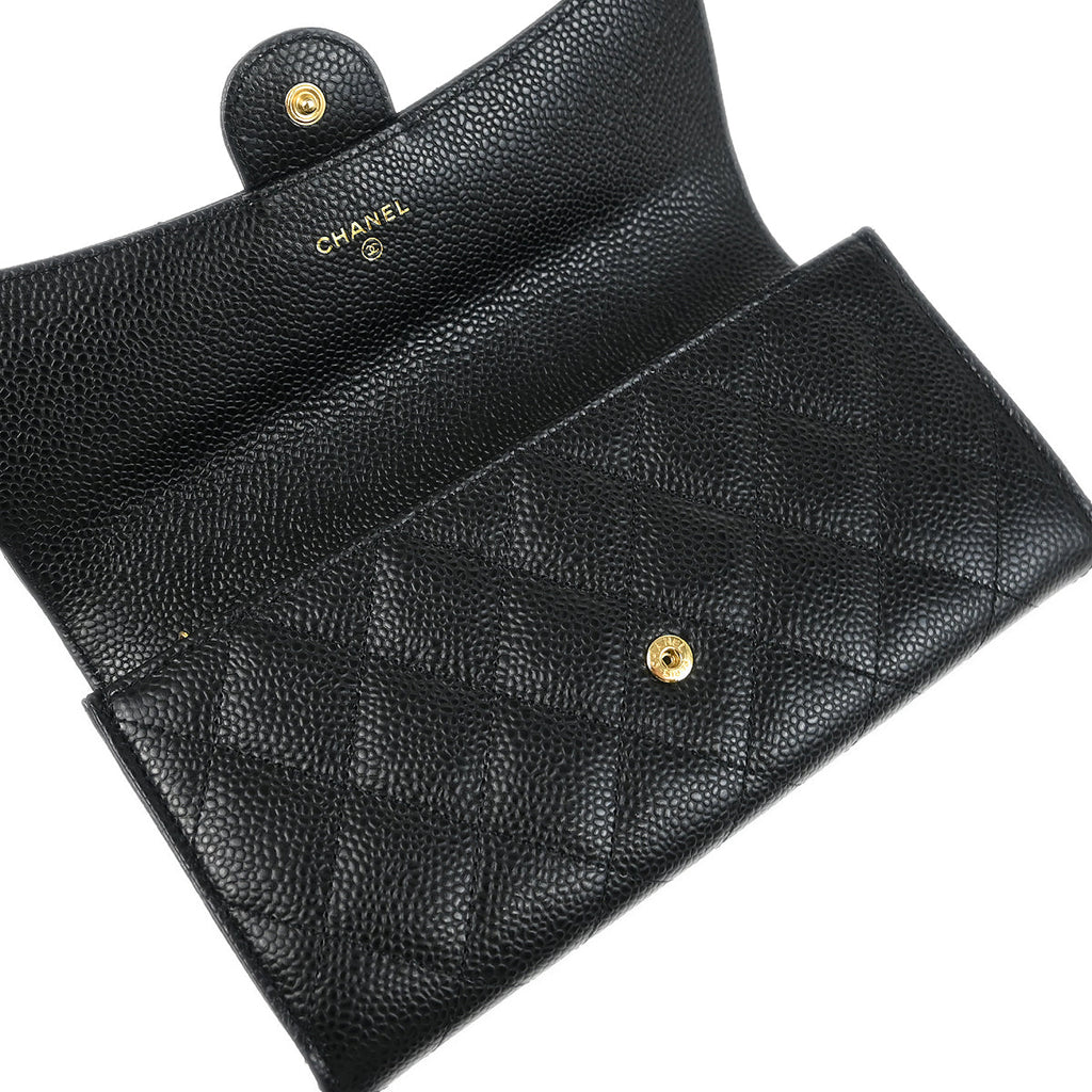 Chanel 2018-2019 Black Caviar Long Wallet