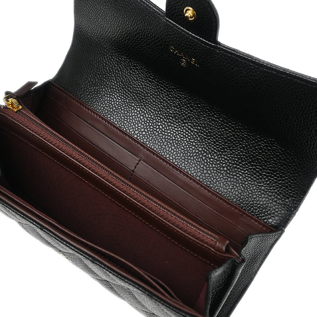 Chanel 2018-2019 Black Caviar Long Wallet
