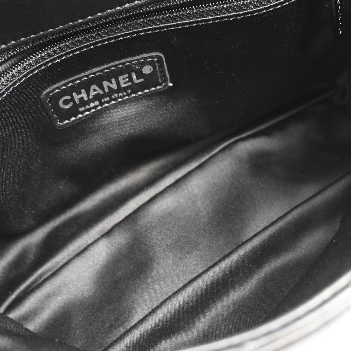 Chanel 2011 Black Lambskin Vertical Stitch Shoulder Bag
