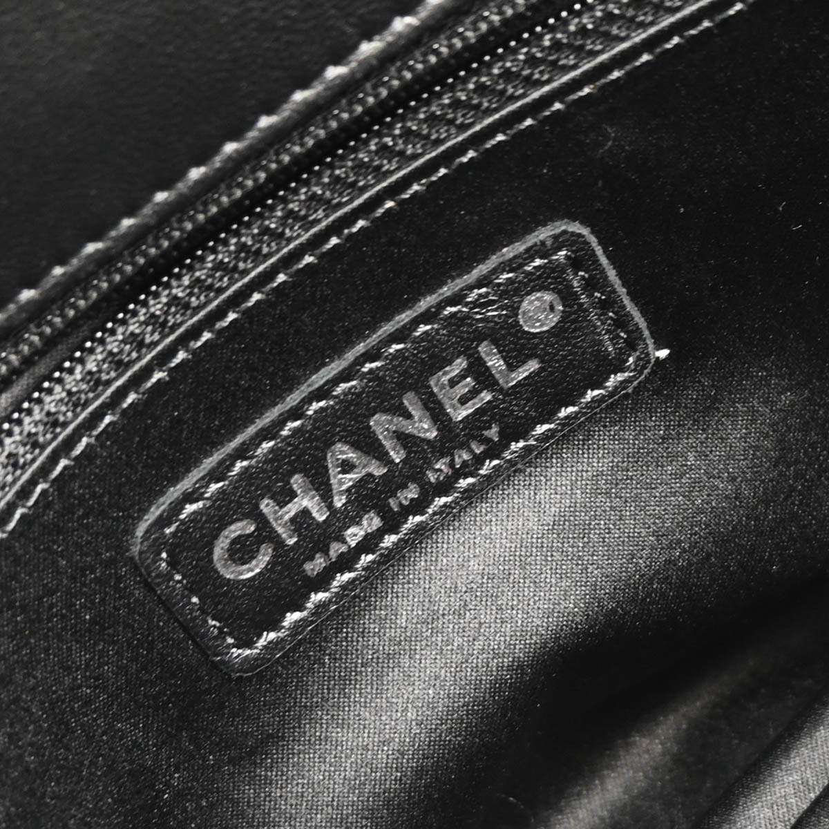 Chanel 2011 Black Lambskin Vertical Stitch Shoulder Bag