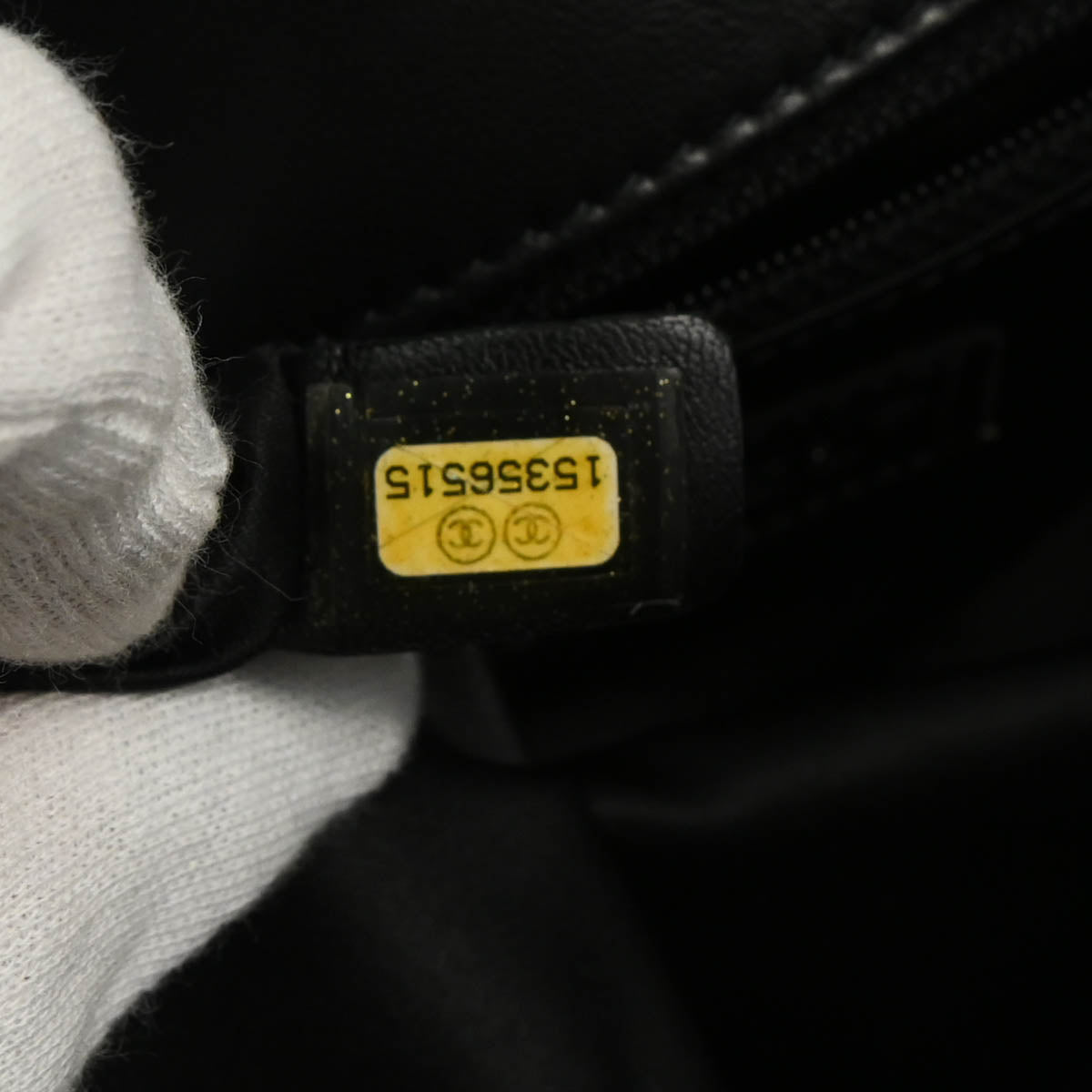 Chanel 2011 Black Lambskin Vertical Stitch Shoulder Bag