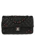 Chanel 2010-2011 Black Lambskin Ladybug Single Flap Shoulder Bag