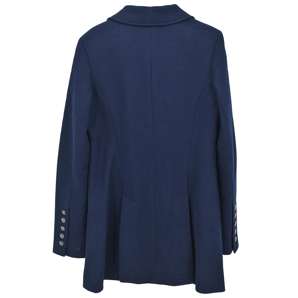 Chanel 2014 Single Breasted Coat Navy #38