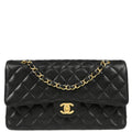 Chanel 2019 Black Caviar Medium Classic Double Flap Shoulder Bag