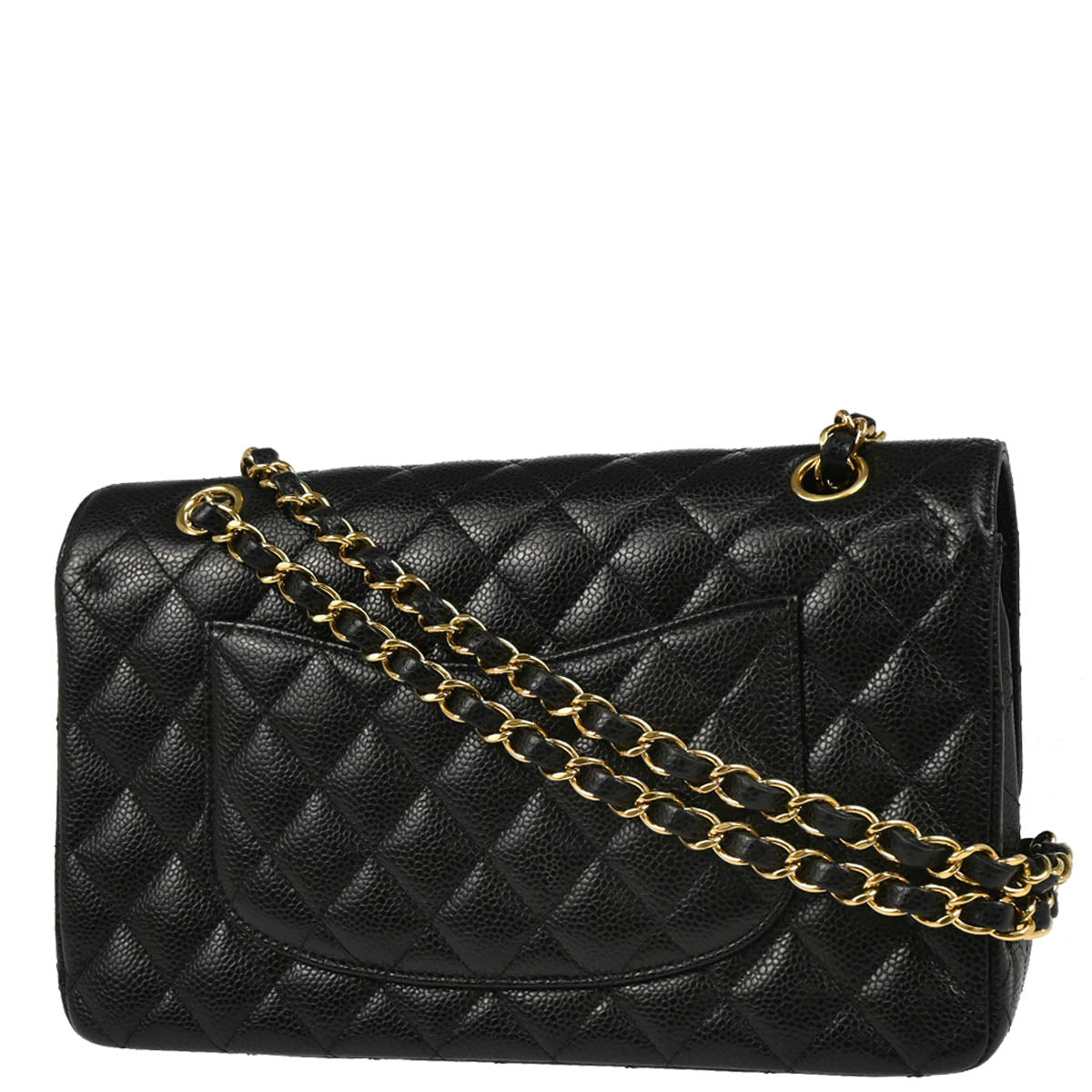 Chanel 2019 Black Caviar Medium Classic Double Flap Shoulder Bag